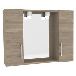 O Specchiera Da Bagno Arredo 2 Ante 2 Luci Led Laccato Rover