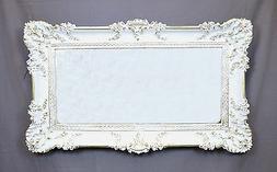 O Specchiera Grande Bianco Oro Cornice Stile Barocco Finto V