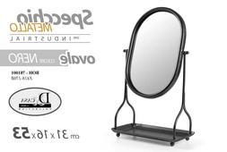 O Tavolo H 53 Cm Industrial Specchiera Nero Trucchi Make Up 