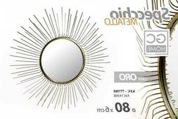 specchio tondo in metallo decorativo da parete