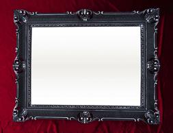 O Da Parete Nero Argento Antico Barocco Rococo 90x70 Decoraz