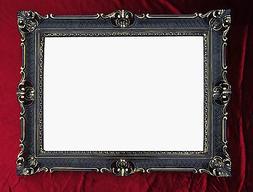 O In Stile Barocco Da Parete Nero/oro Antico Rococo 90x70